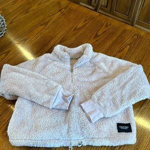 Calvin Klein cropped fuzzy sweatshirt